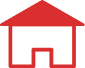 red vector graphic of a simple home